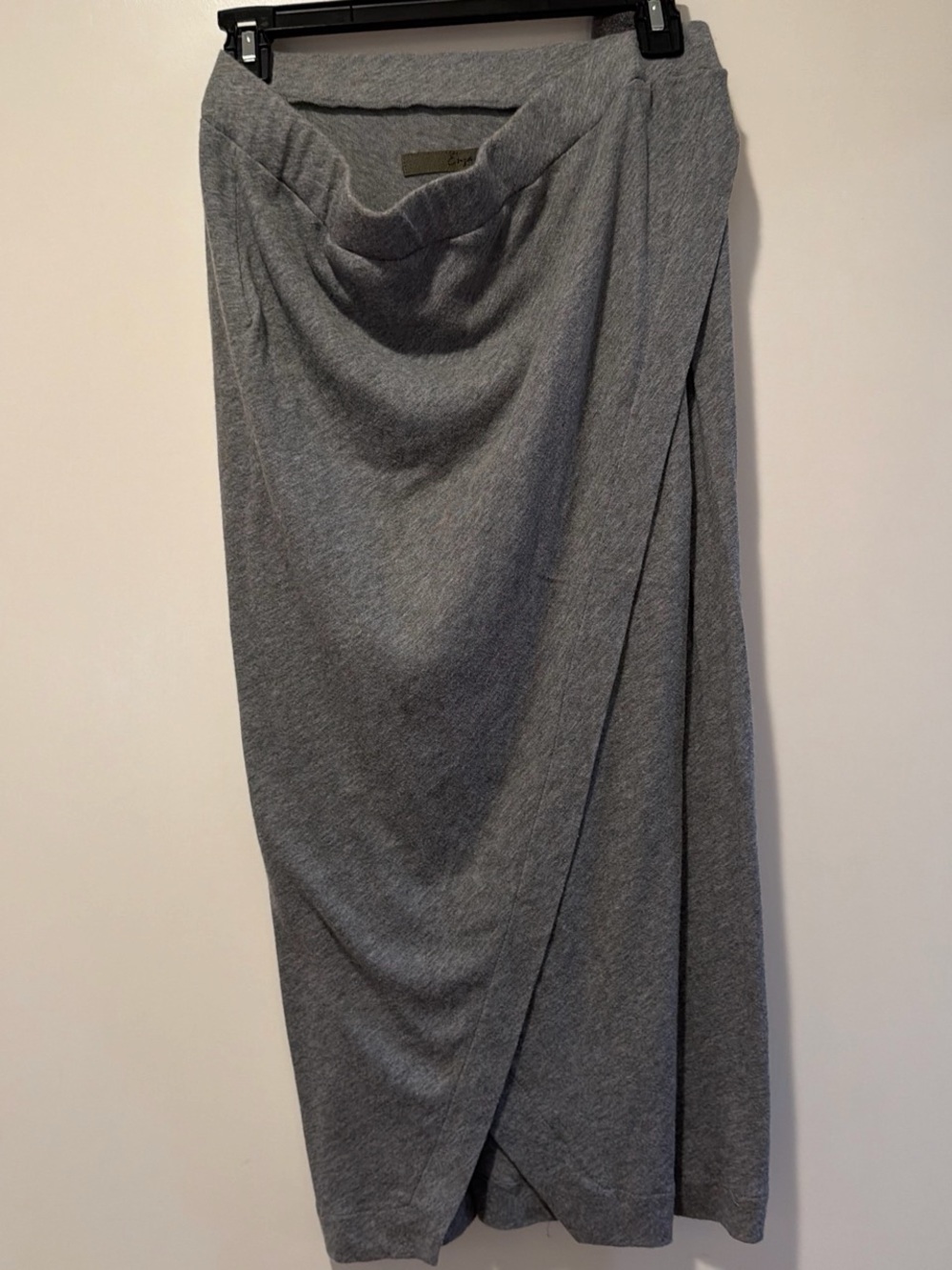 Enza Costa Gray Draped Wrap Maxi Skirt
